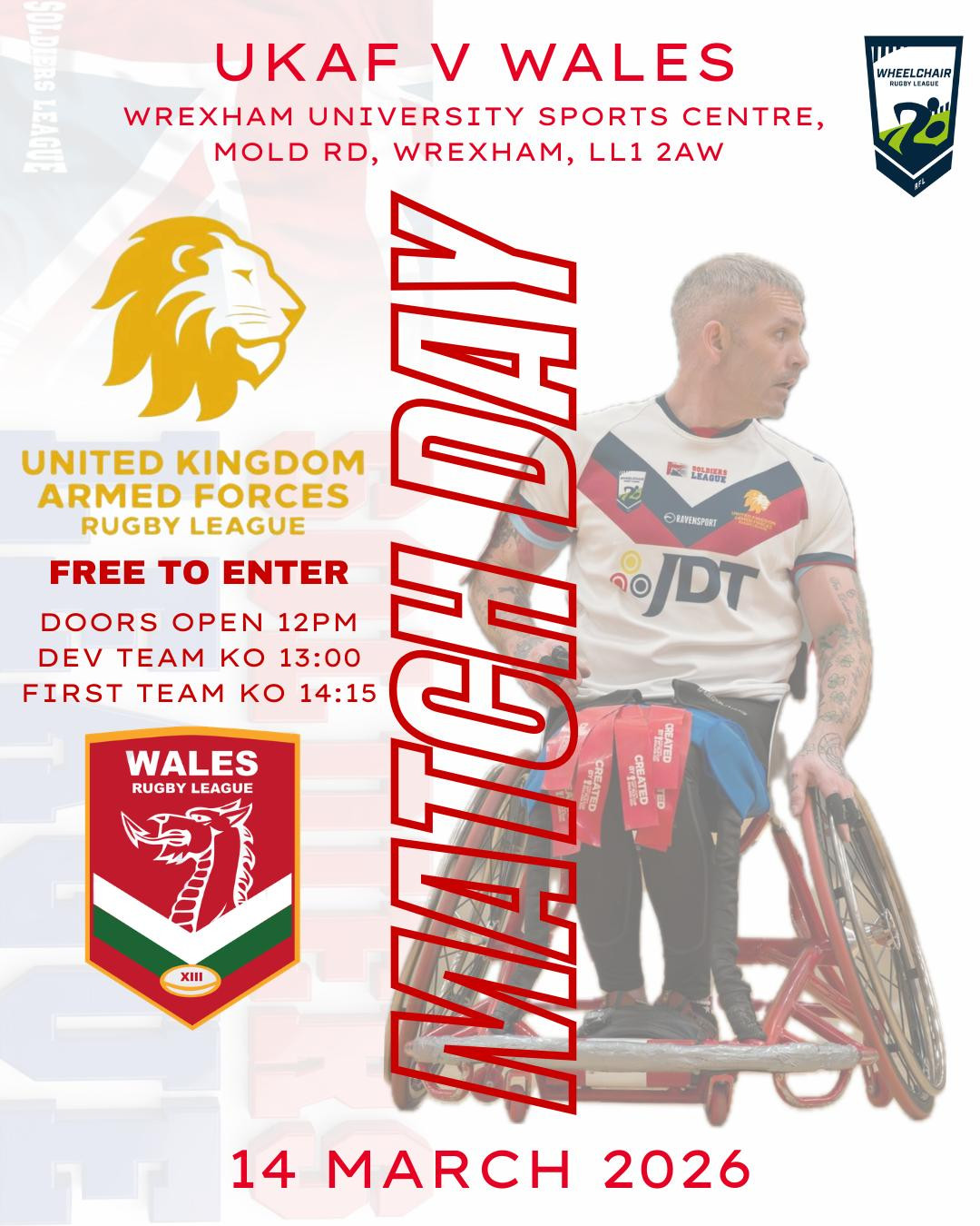 UKAF V WALES (Wheelchair Rugby League)