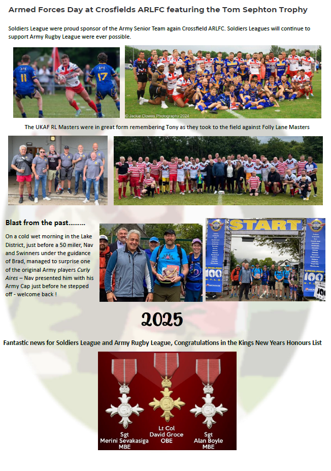 Soldiers League Newsletter Jan 2025