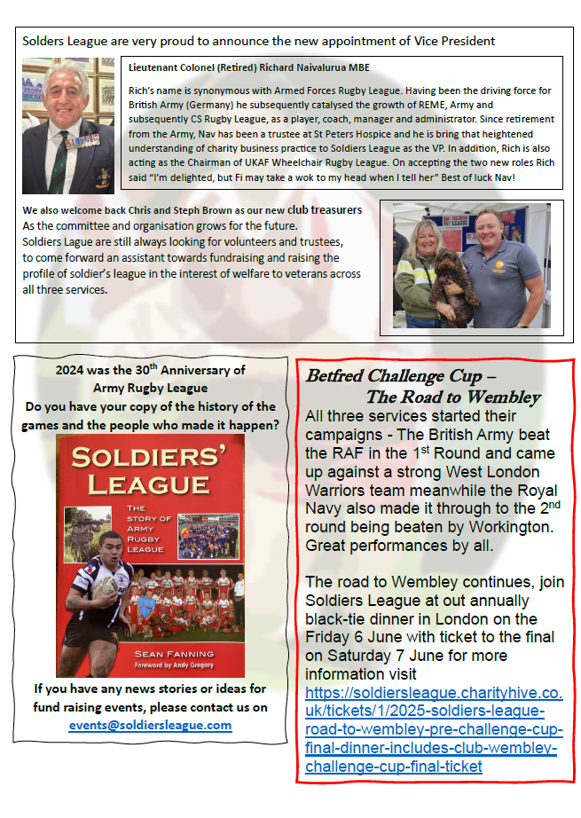 Soldiers League Newsletter Jan 2025